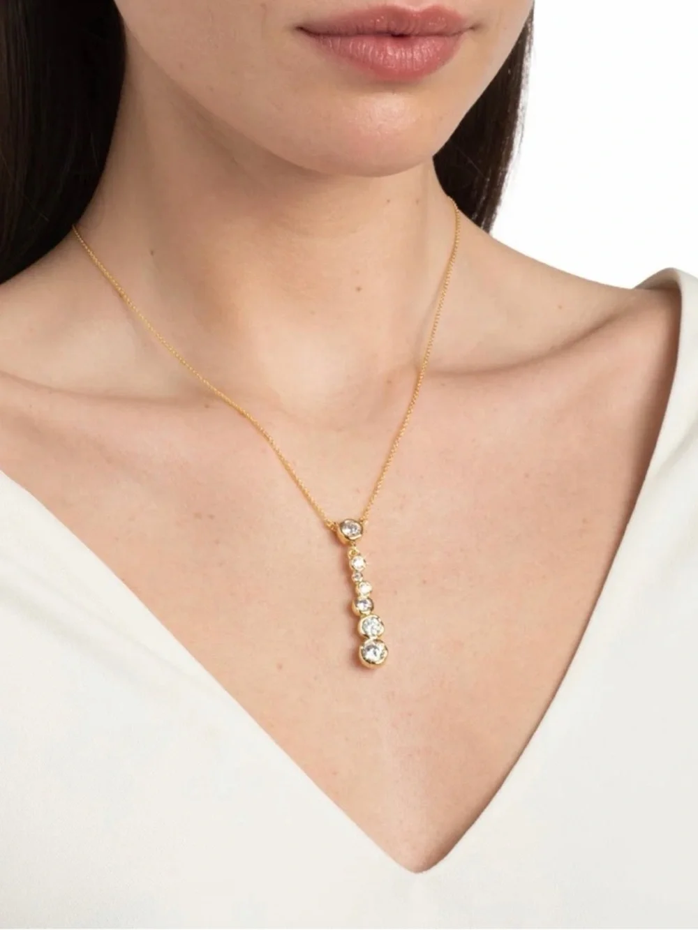 ALEXIS BITTAR Asterales Bubble Necklace Gold Clear C Z MY16 - Picture 7 of 7